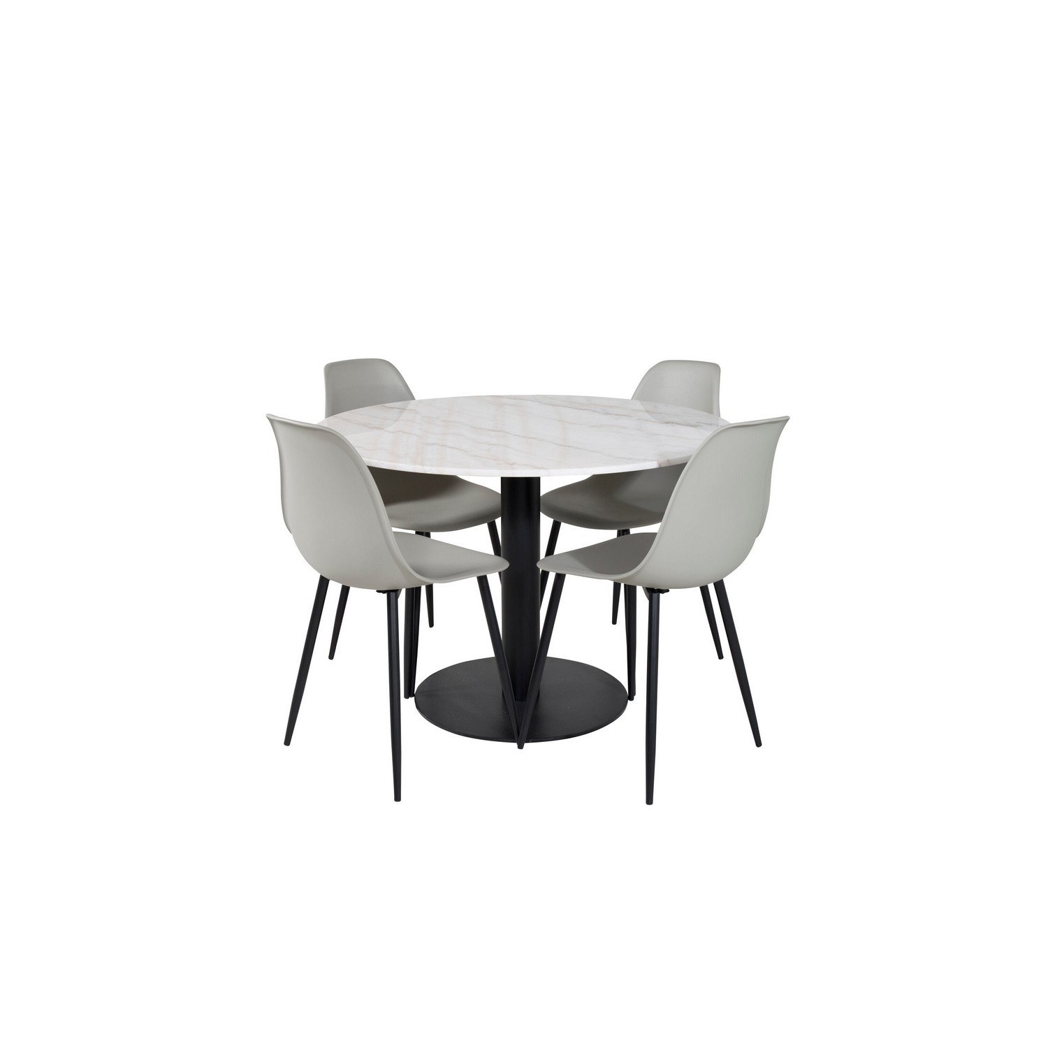 Spisegruppe Venture Home Estelle med 4 Pop Stoler