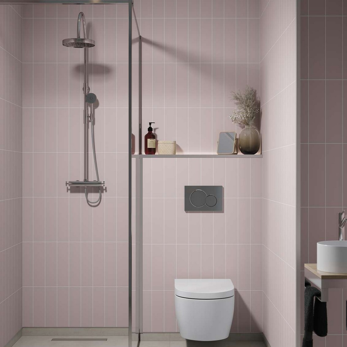 Baderomspanel Fibo 5218-M0830 Dusky Pink