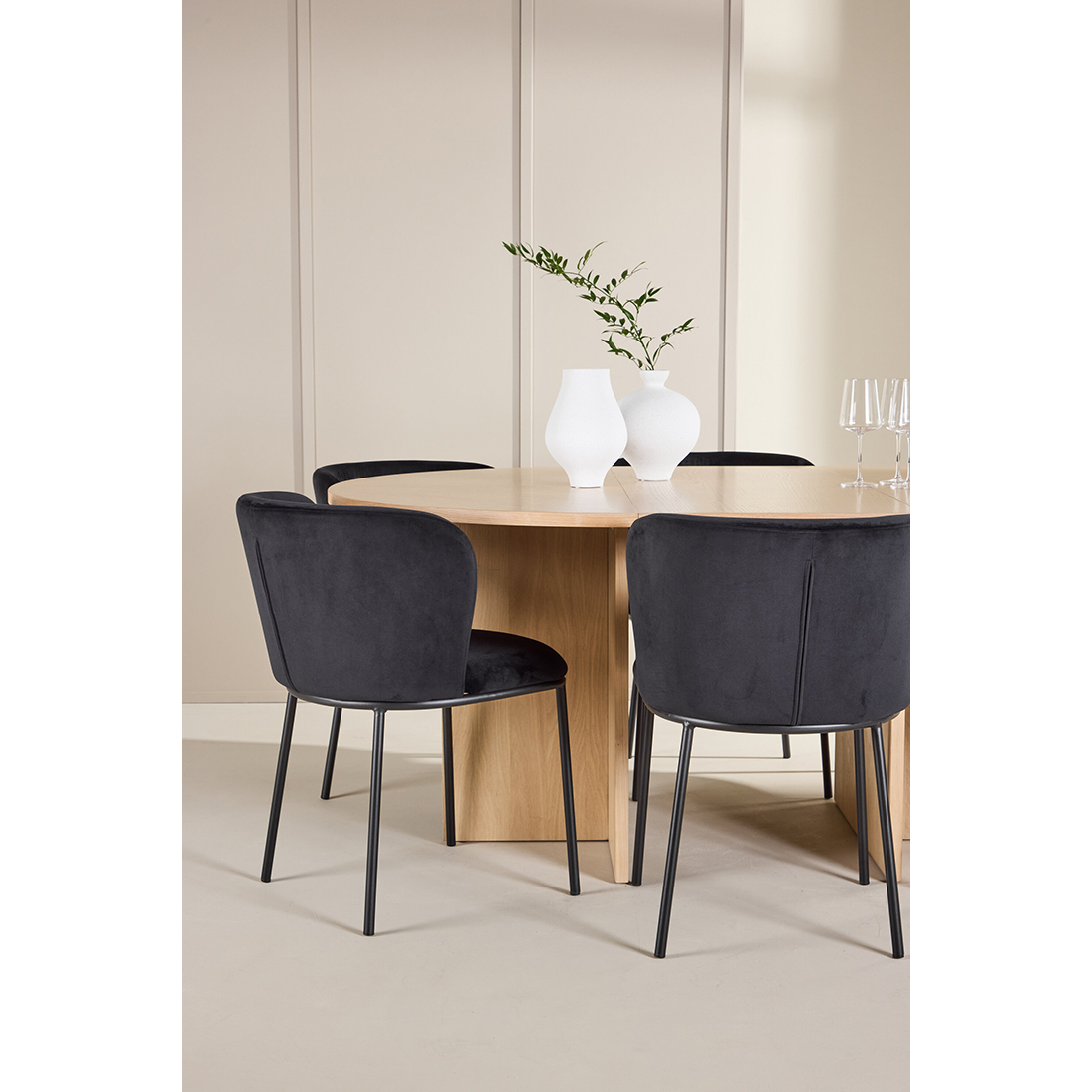 Spisegruppe Venture Home Strada Ø120 cm med 6st Edina Spisestoler