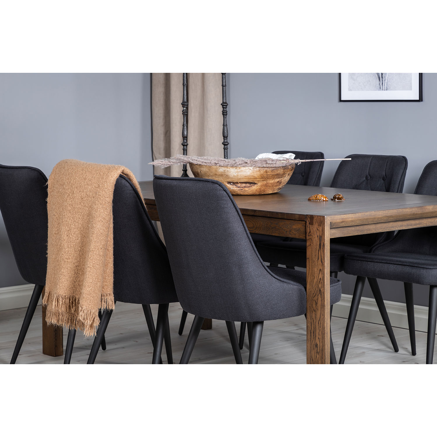 Spisegruppe Venture Home Slider med 6 Velvet Deluxe Stoler