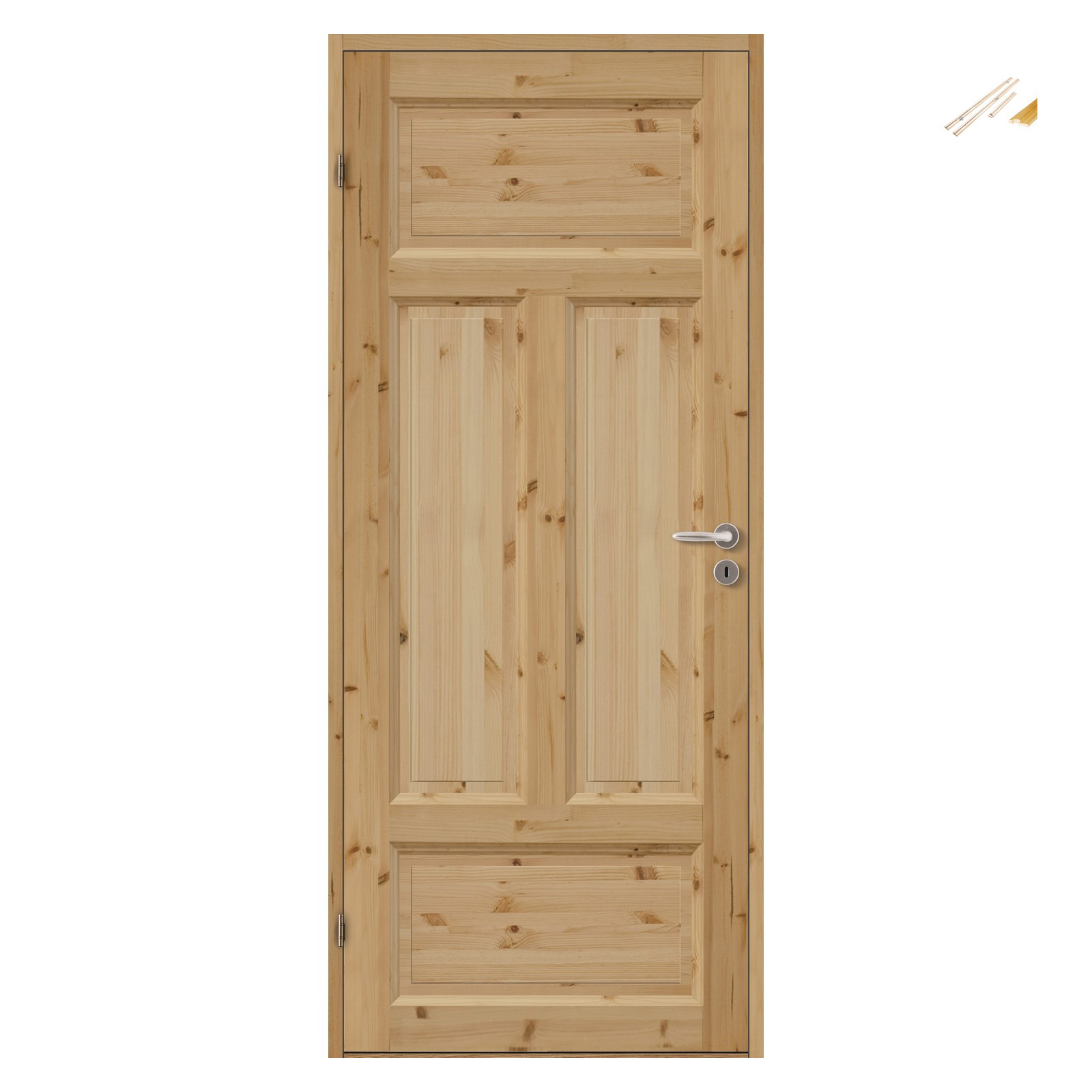 DØRBL ID BENTE 9X20 UBH med Karmsett BxH: 90x200 cm (dørbladmål: 82,5x194), Furu