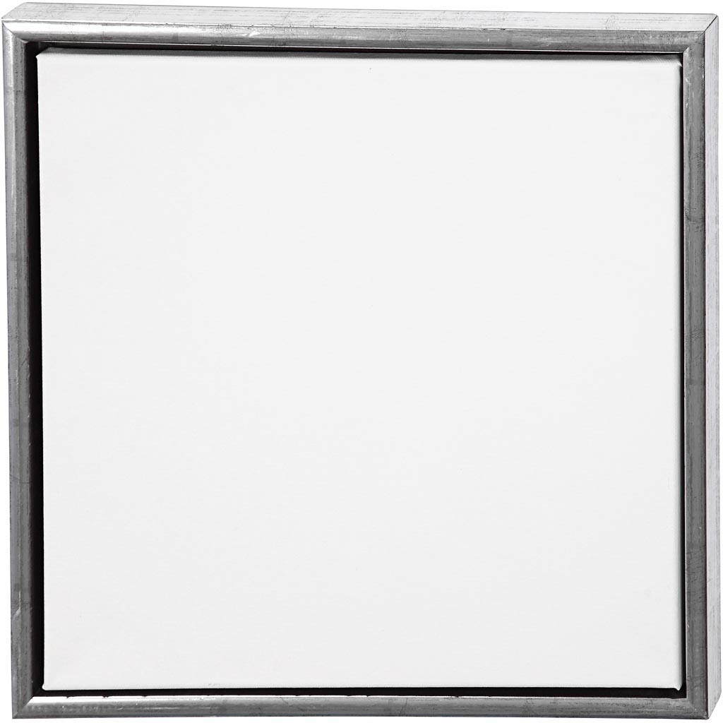 ArtistLine Canvas med ram, vit, antiksilver, djup 3 cm, stl. 44x44 cm