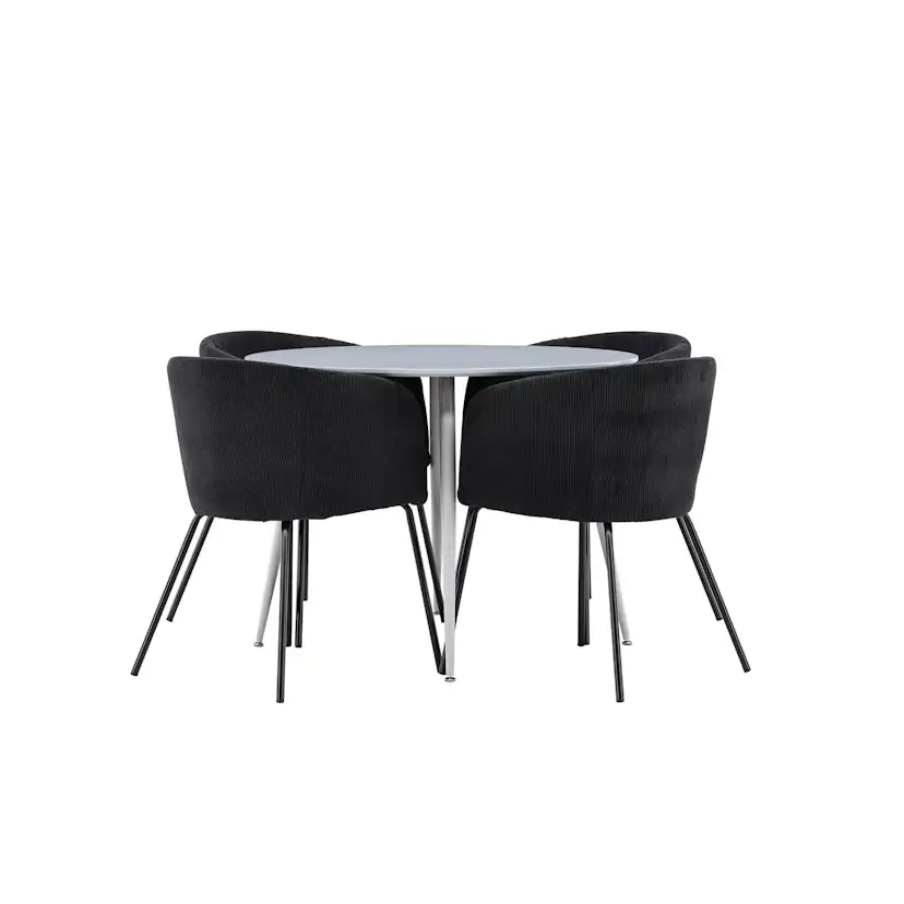 Spisegruppe Venture Home Plaza Ø100 med 4 stk Berit Stoler