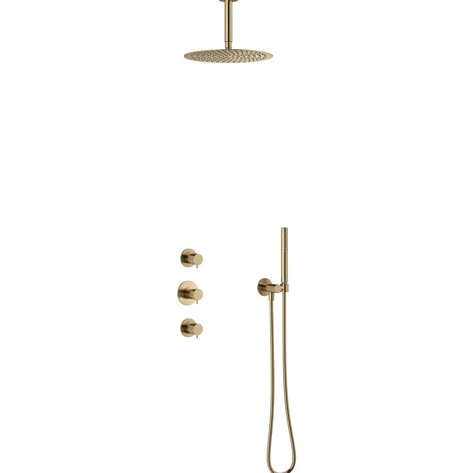 Iris XS2 takdusj for innbygging komplett, børstet bronse Børstet bronse
