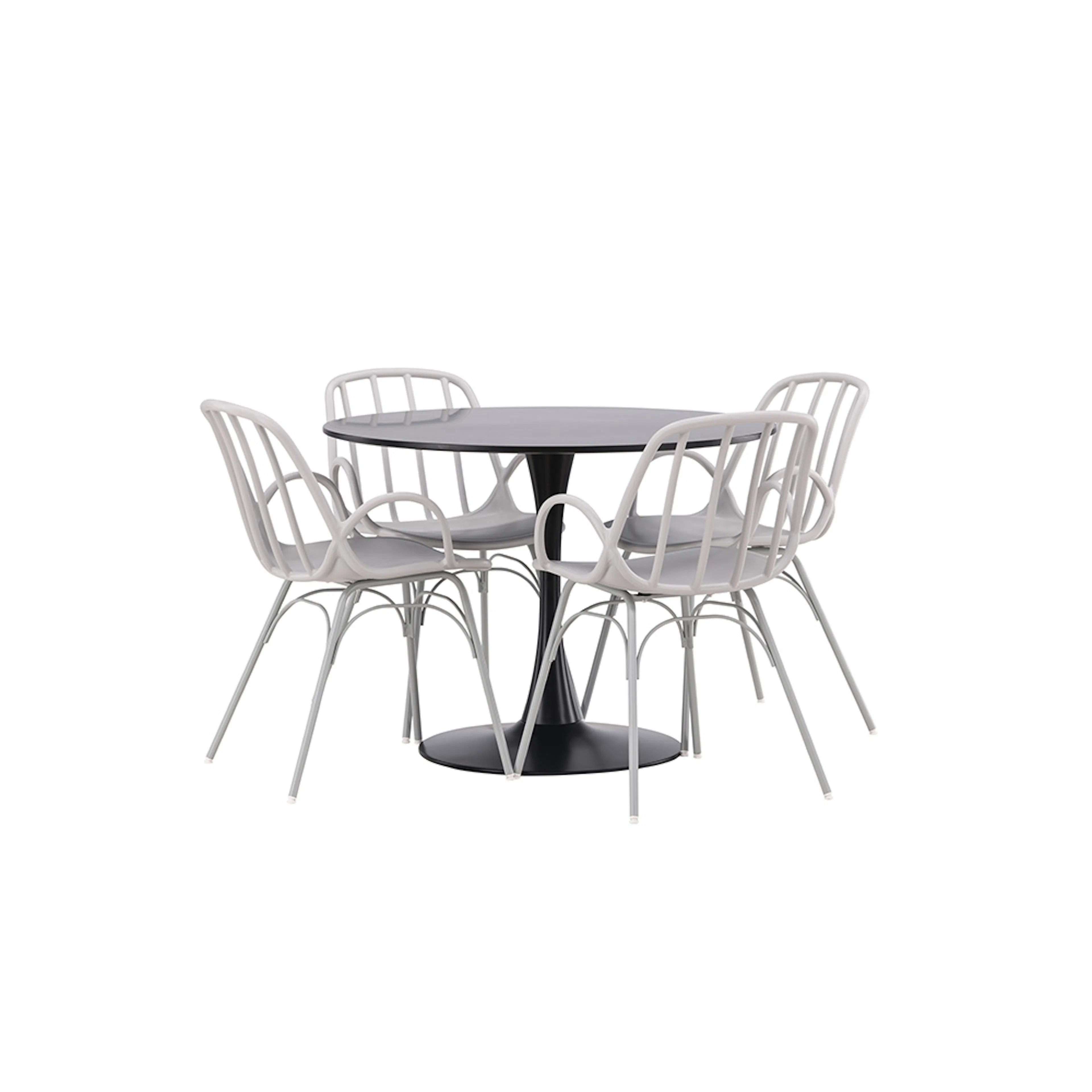 Spisegruppe Venture Home Glade Ø 100 cm med 4 Dyrön Stoler
