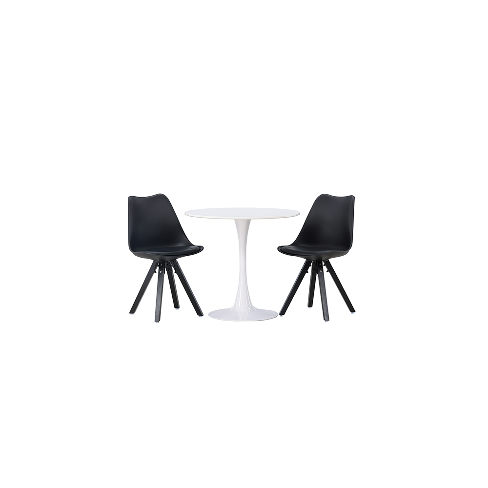 Spisegruppe Venture Home Hamden Ø80 cm med 2 stk Zeno Stoler
