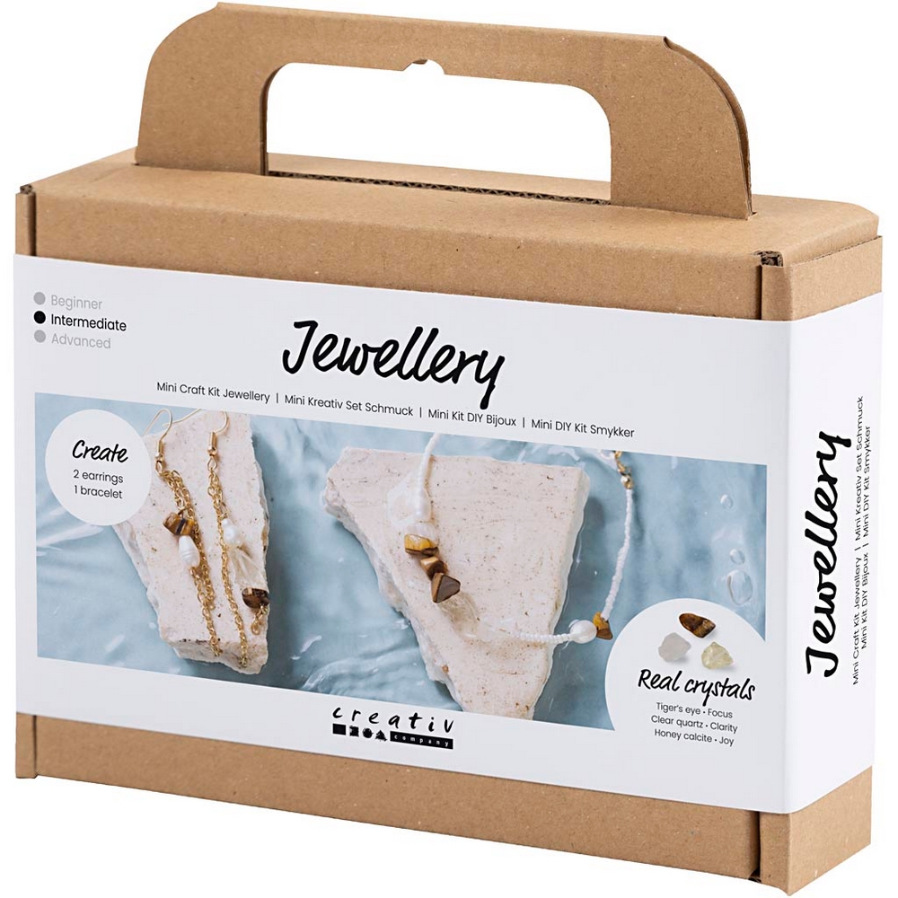Hobbysett Creativ Company Mini DIY Kit Smykker Krystallhalskjede og Øreringer