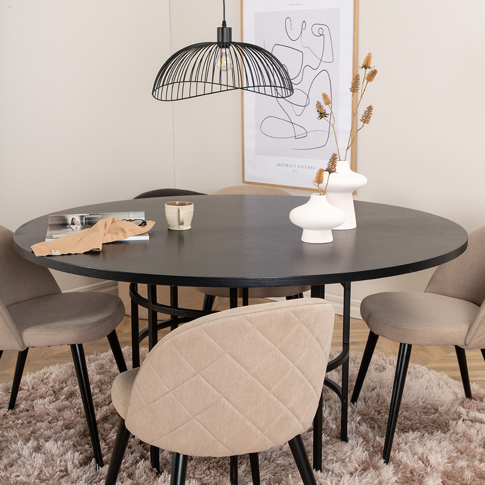 Spisegruppe furniture/fashion Copenhagen Ø140 cm med 4 Velvet Stoler