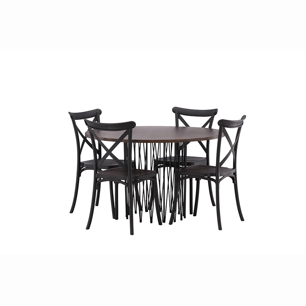 Spisegruppe furniture/fashion Stone Rund med 4 Crosett Stoler