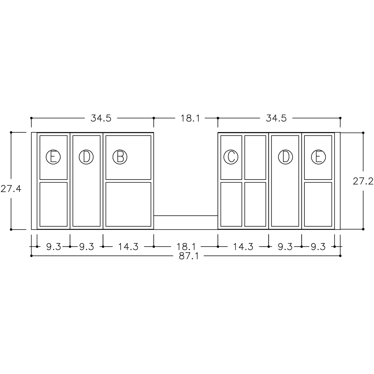 Skuffeinndeler Korsbakken Plexiglass Sett for Skuff