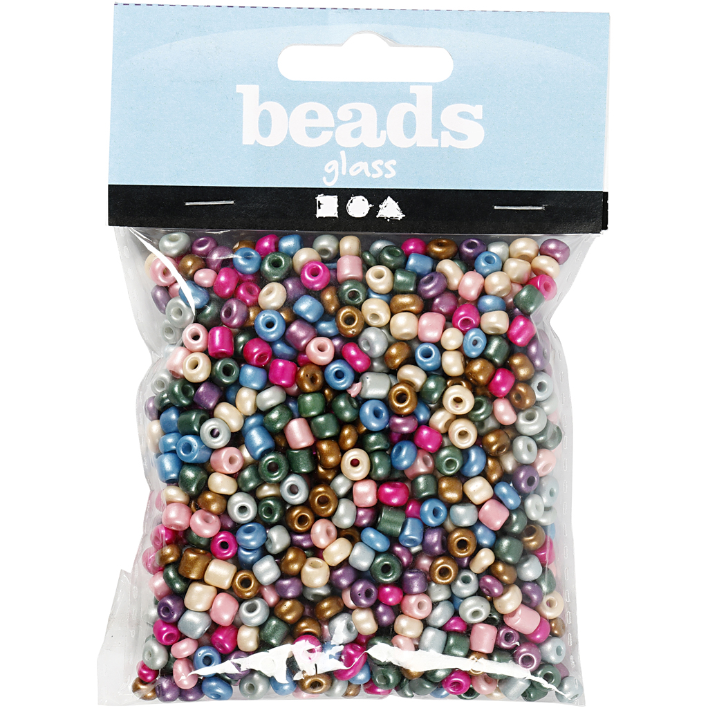 Rocaillesperler Creativ Company Metallicfarger Dia 5 mm Str 4/0 Hullstr 1,2 mm 130 g/1 Pk