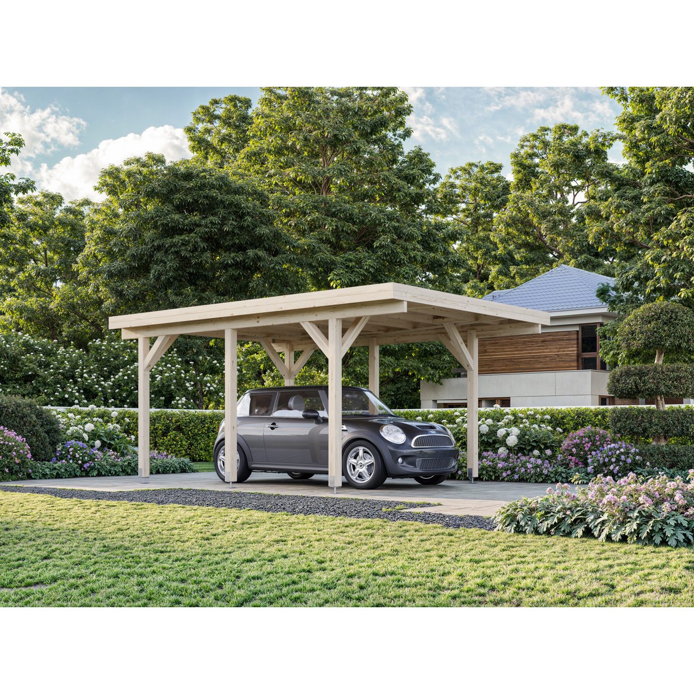 Carport Karl 11,7 m2 Ubehandlet tre