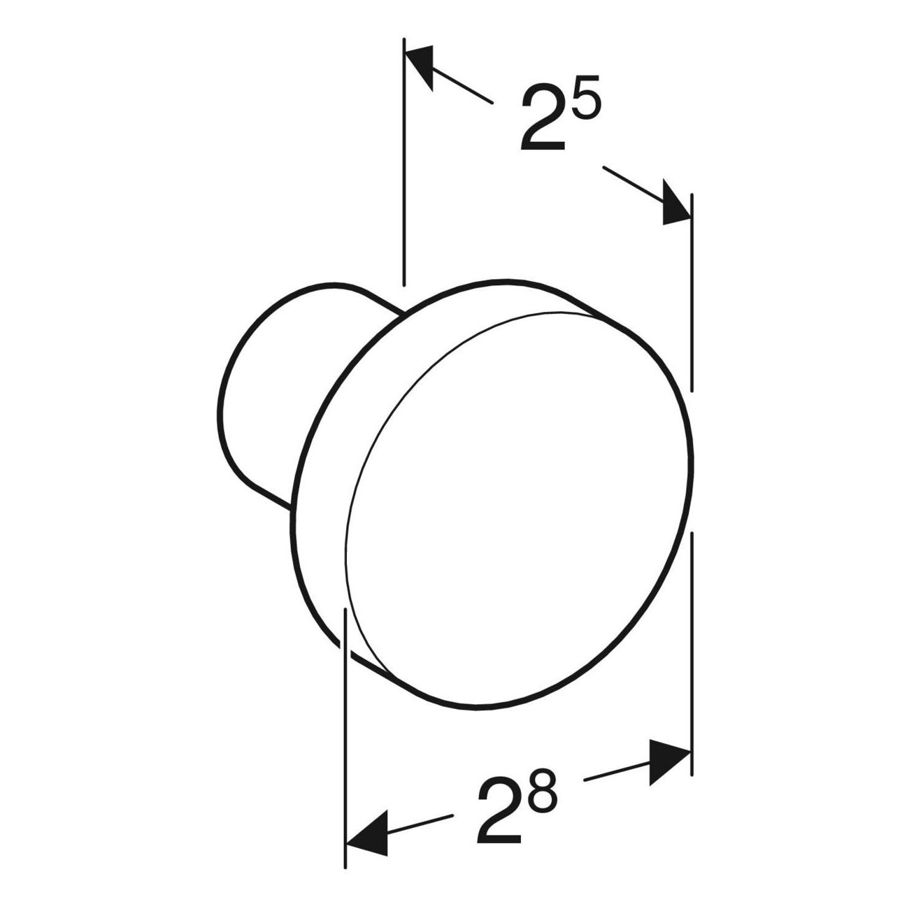 Knopp Ifö Rund Ø28 mm