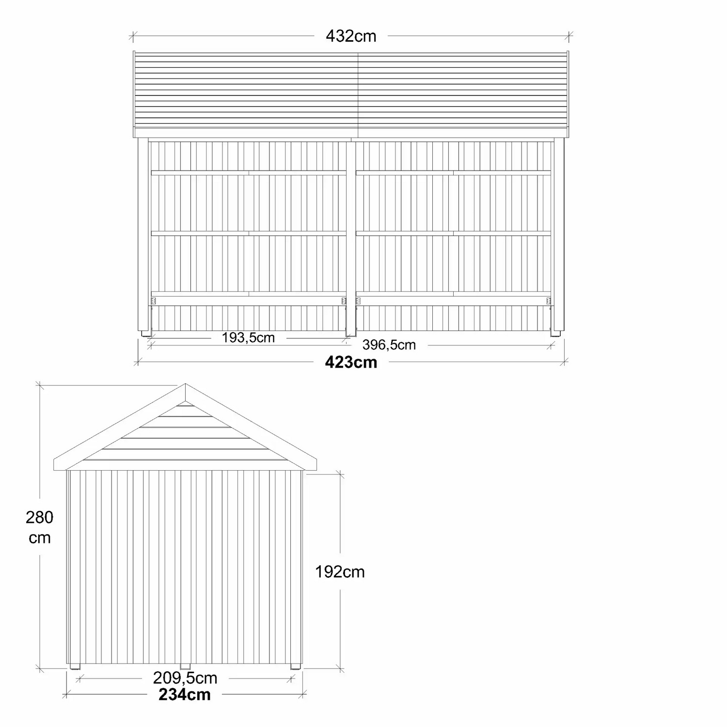 Utestue PLUS Classic Multi Hagehus 2 Moduler Åpen 10m2