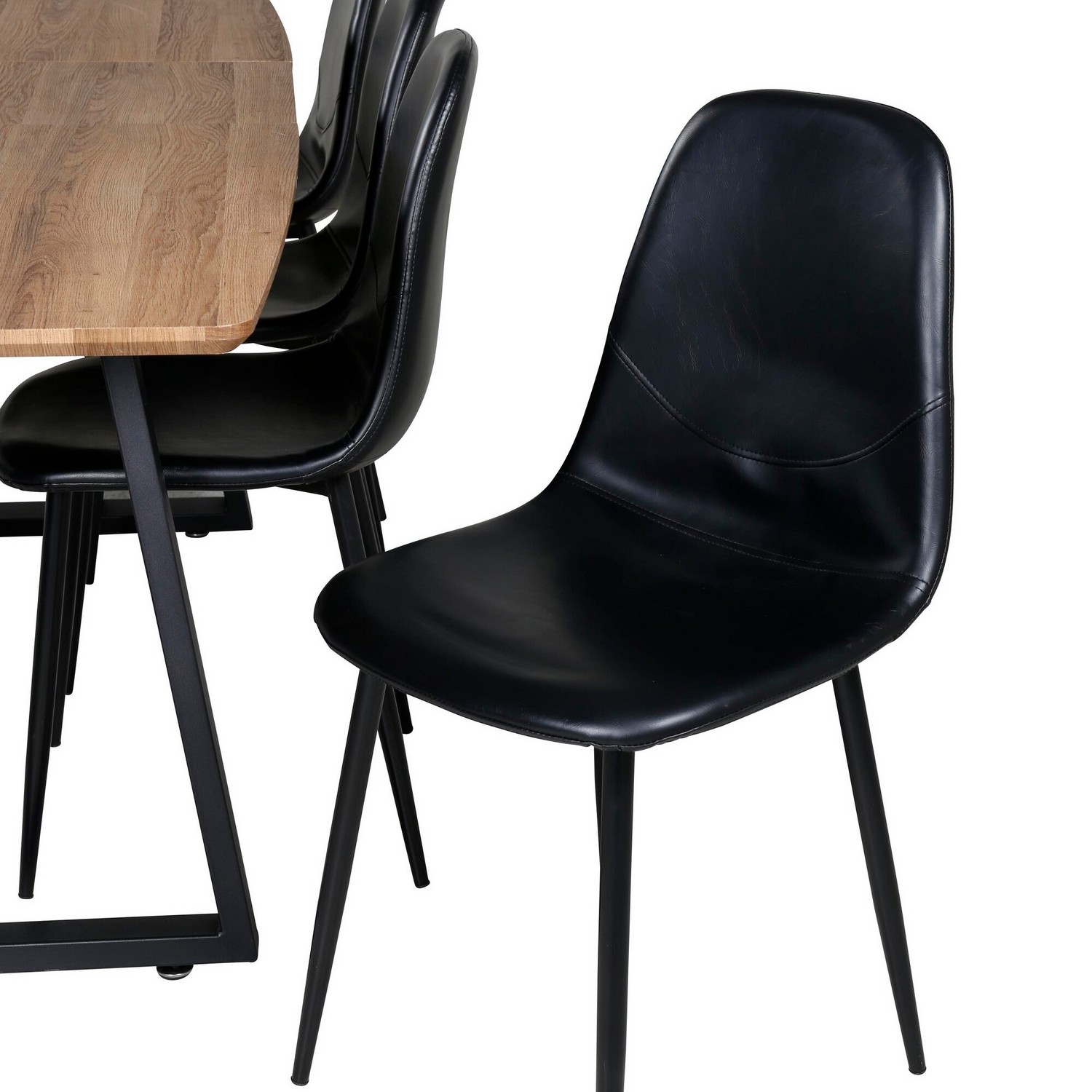 Spisegruppe Venture Home Ina med 8 Pobbie Stoler Sort