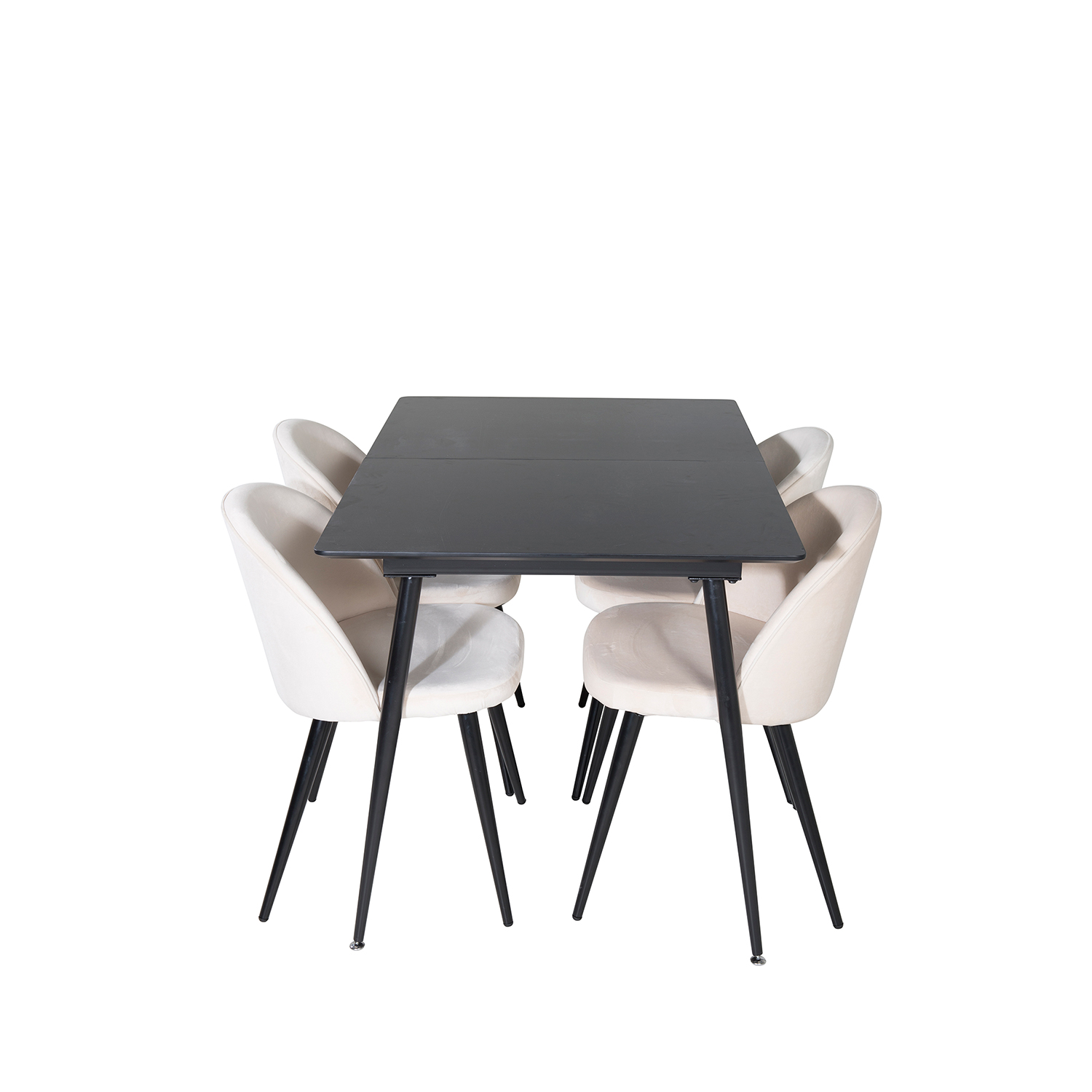 Spisegruppe Venture Home Silvia med Innleggsplate og 4 Valentina Stoler