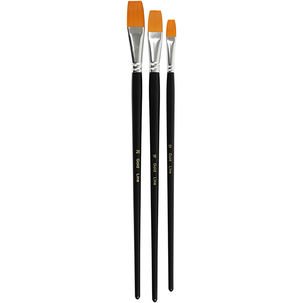 Pensel Creativ Company Flat Stor Str Gull Linje 3 Stk/1 Pk