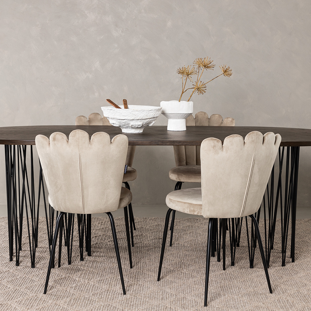 Spisegruppe furniture/fashion Stone med 4 Limhamn Light Stoler