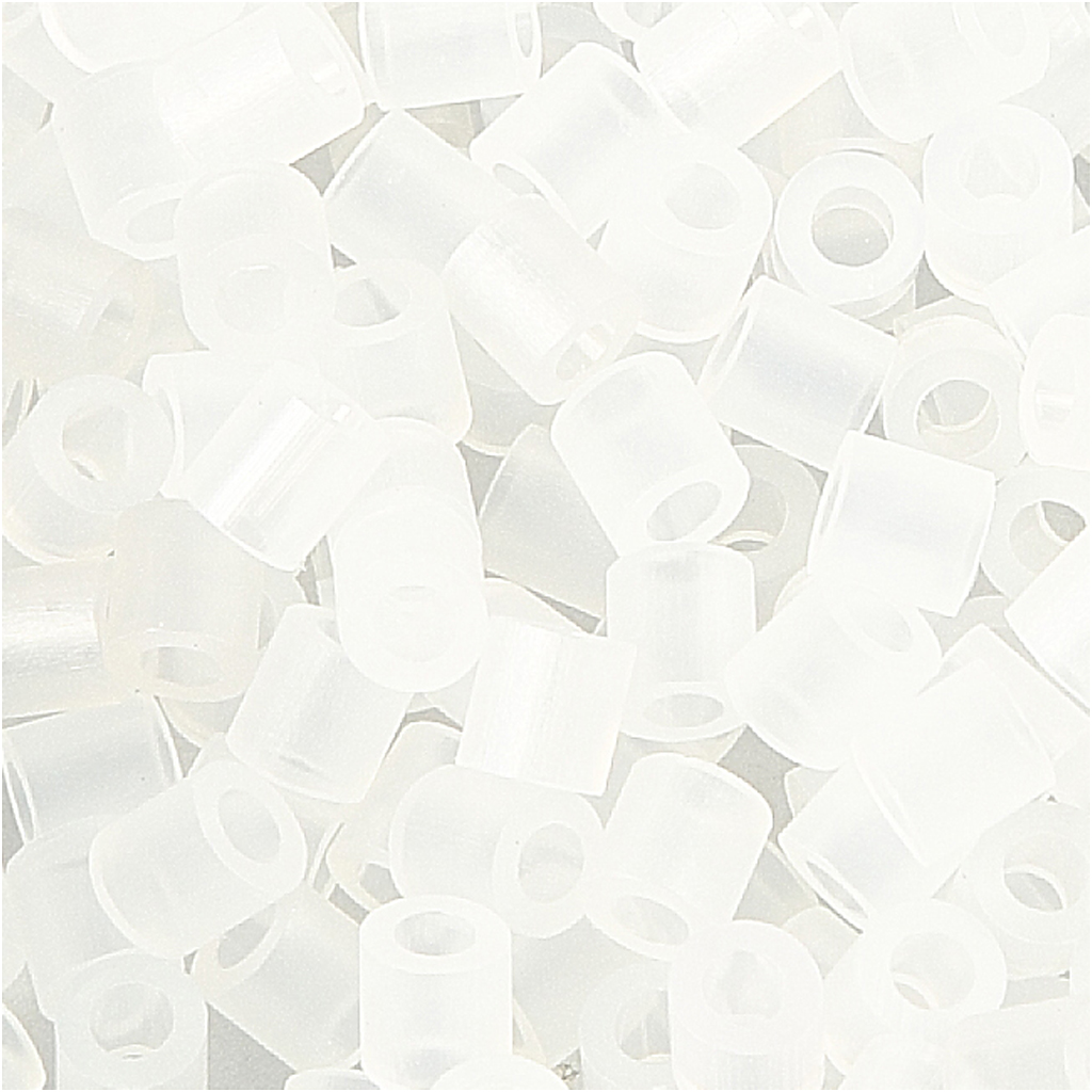Rörpärlor, transparent (32264), stl. 5x5 mm, Hålstl. 2,5 mm, Transparent (32264), 1100 st