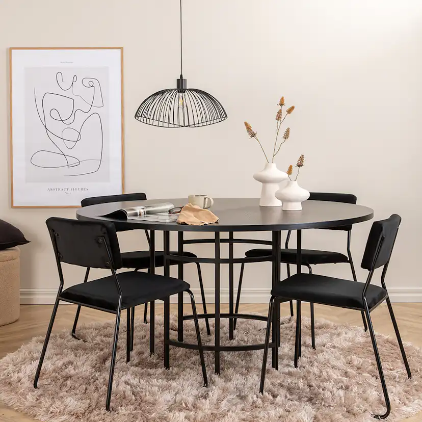 Spisegruppe furniture/fashion Copenhagen Ø140 cm med 4 Kenth Stoler