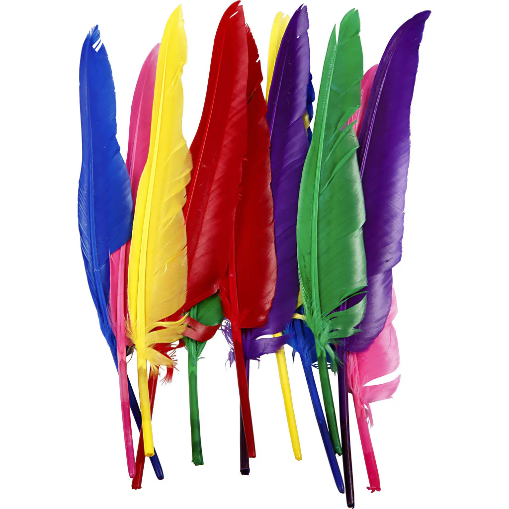 Fjær Creativ Company Ass Farger 27 cm 12 stk/1 Pk