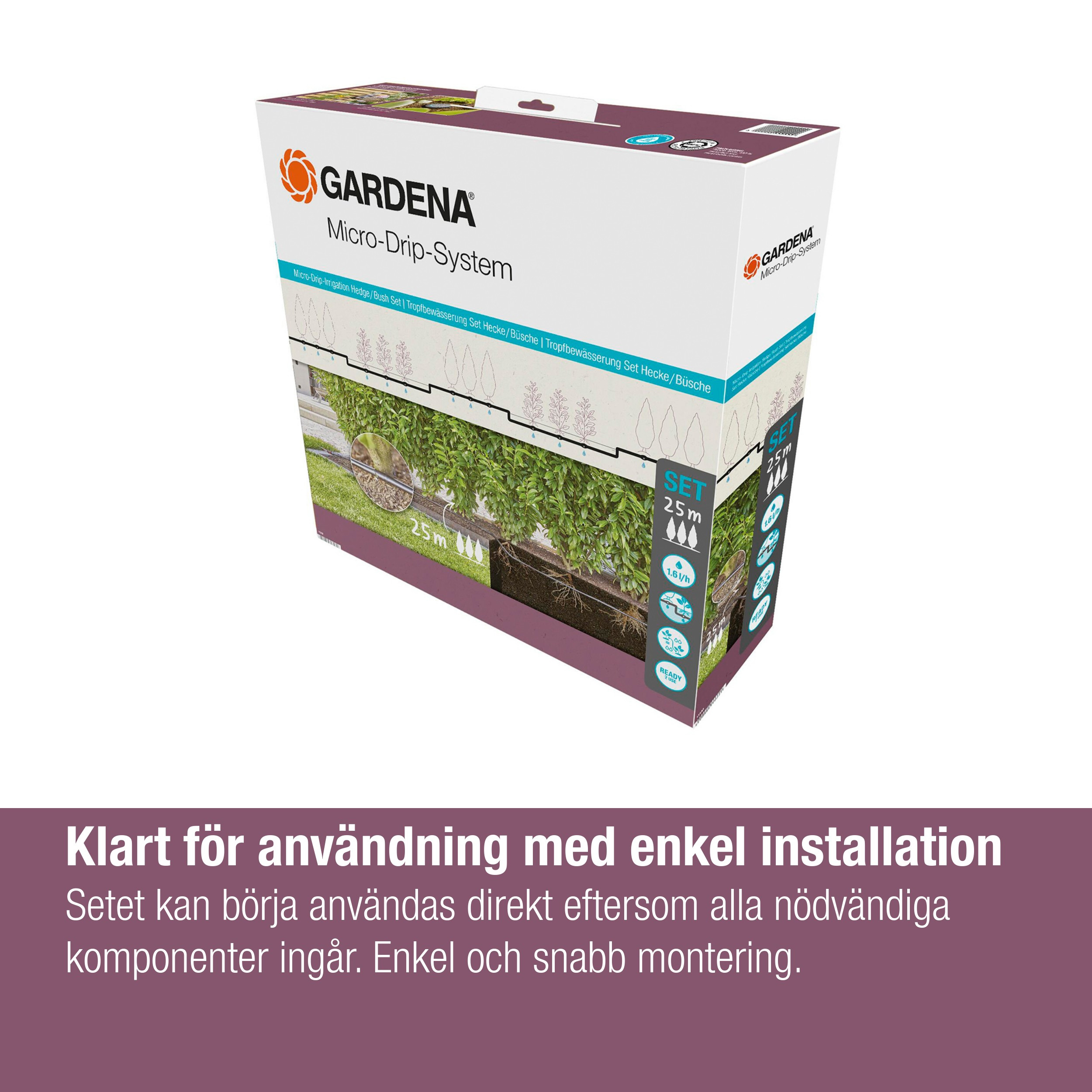 Dryppslange Gardena Micro-Drip Sett 25 m Over og Under Jord