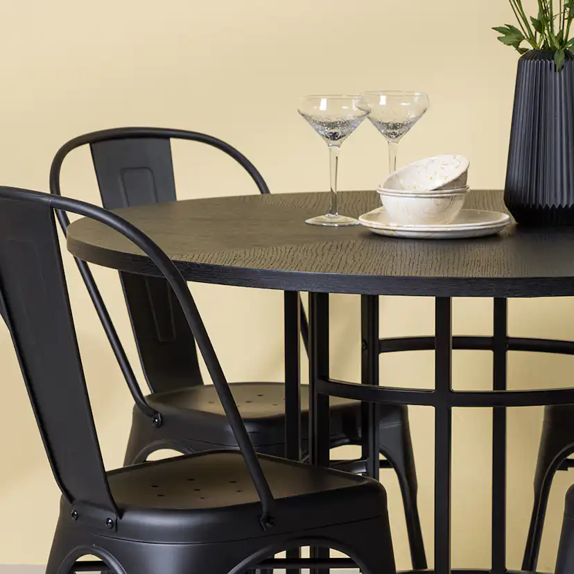 Spisegruppe Venture Home Copenhagen Ø 115 cm med 4 Tempe Stoler