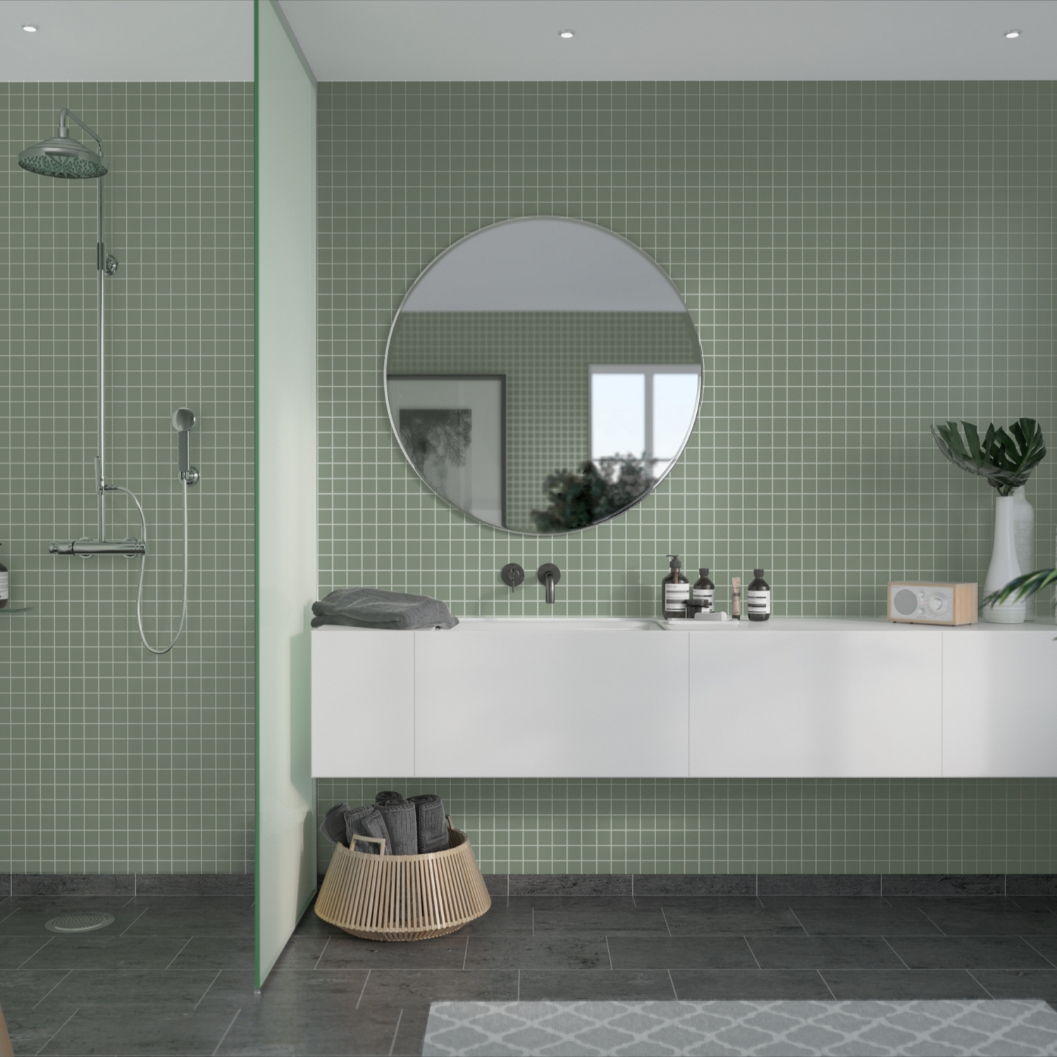Baderomspanel Fibo 5206-M0303 EM Olivegreen