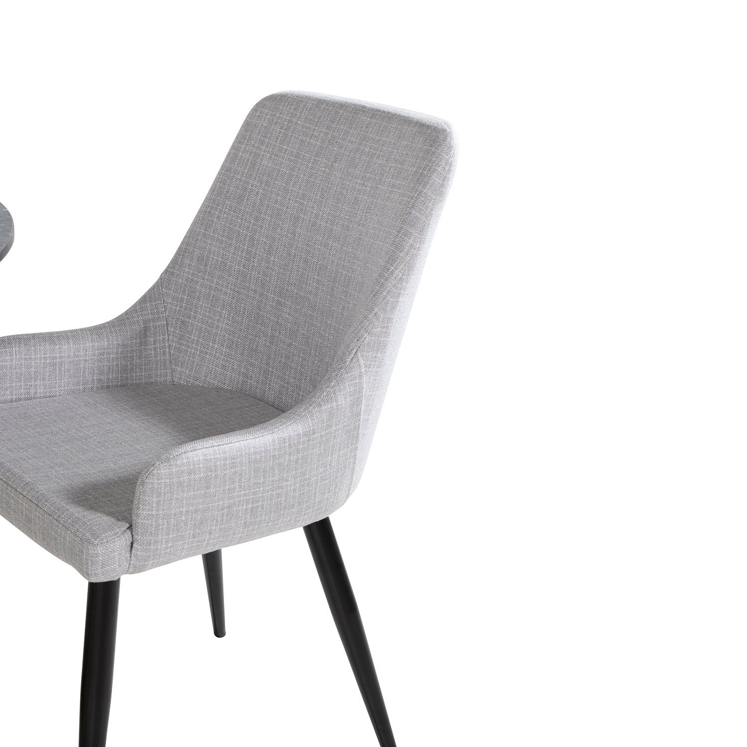 Estelle Round Dining Table ø106+ Plaza Dining chair Sort/Messing/Lysegrå
