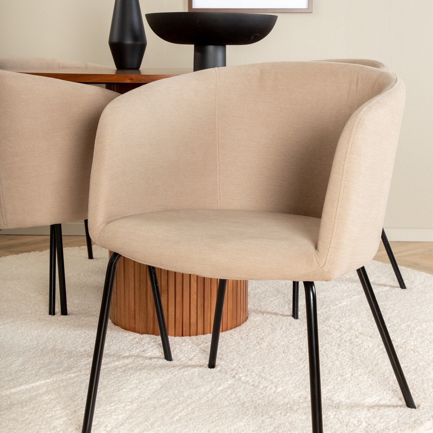 Spisebord Venture Home Bianca og 4 Bergen Spisestol Venture Homear i Polyester