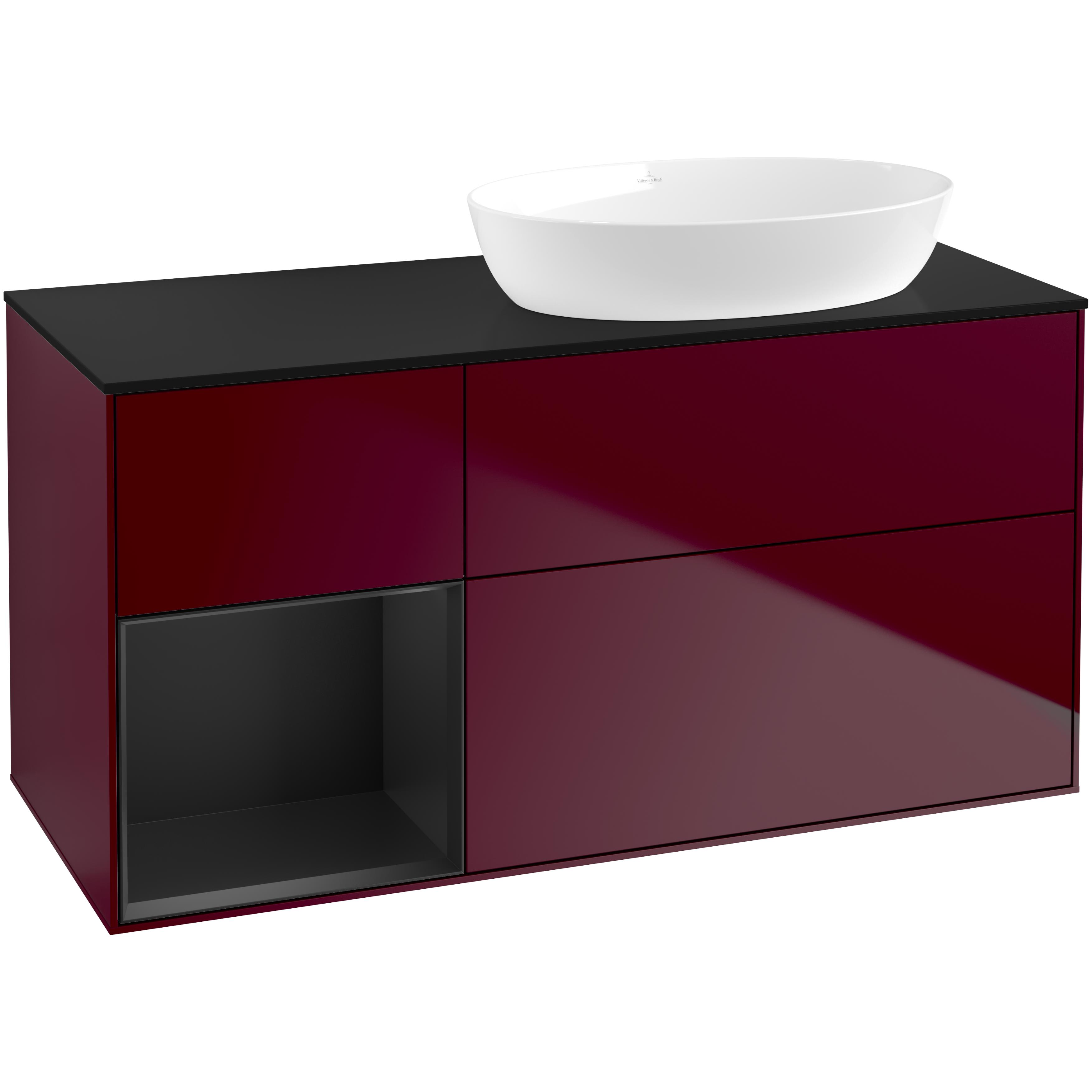 Tvättställsskåp Villeroy & Boch Finion med 3 Lådor Hylla och Bänkskiva för Ocentrerat Tvättställ från Artis & Collaro