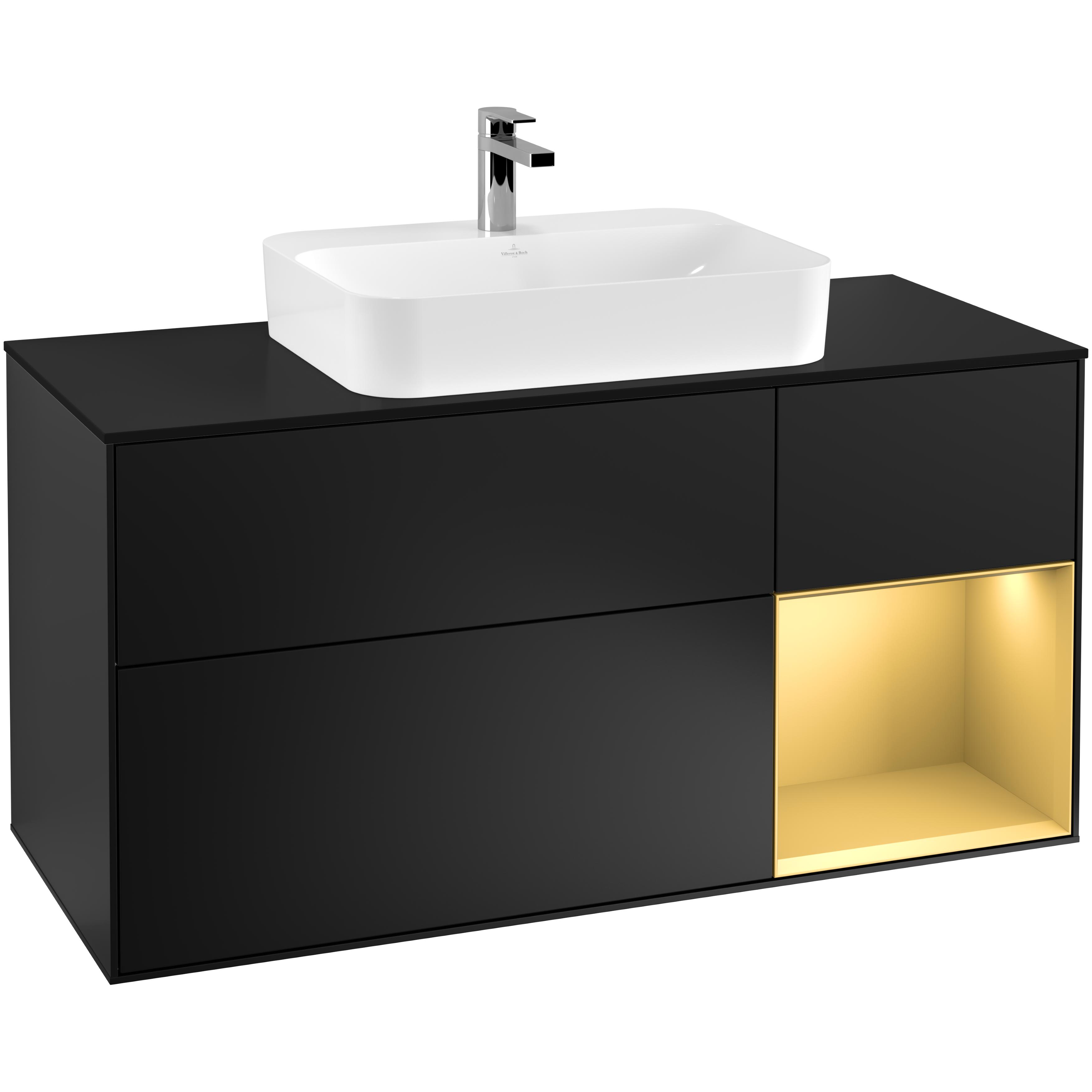 Tvättställsskåp Villeroy & Boch Finion med 3 Lådor Hylla och Bänkskiva för Ytmonterat Tvättställ | badrum - badrumsmobler - tvattstallsskap-och-kommod | KakelKungen