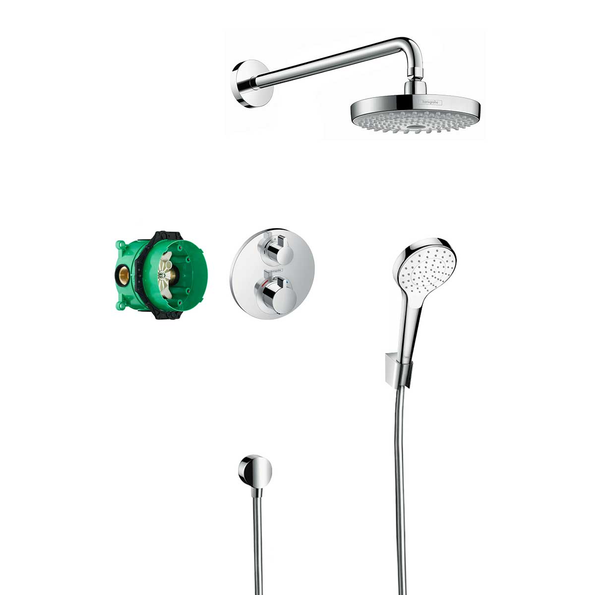 Takduschset Hansgrohe Croma Select S f&ouml;r Inbyggnad
