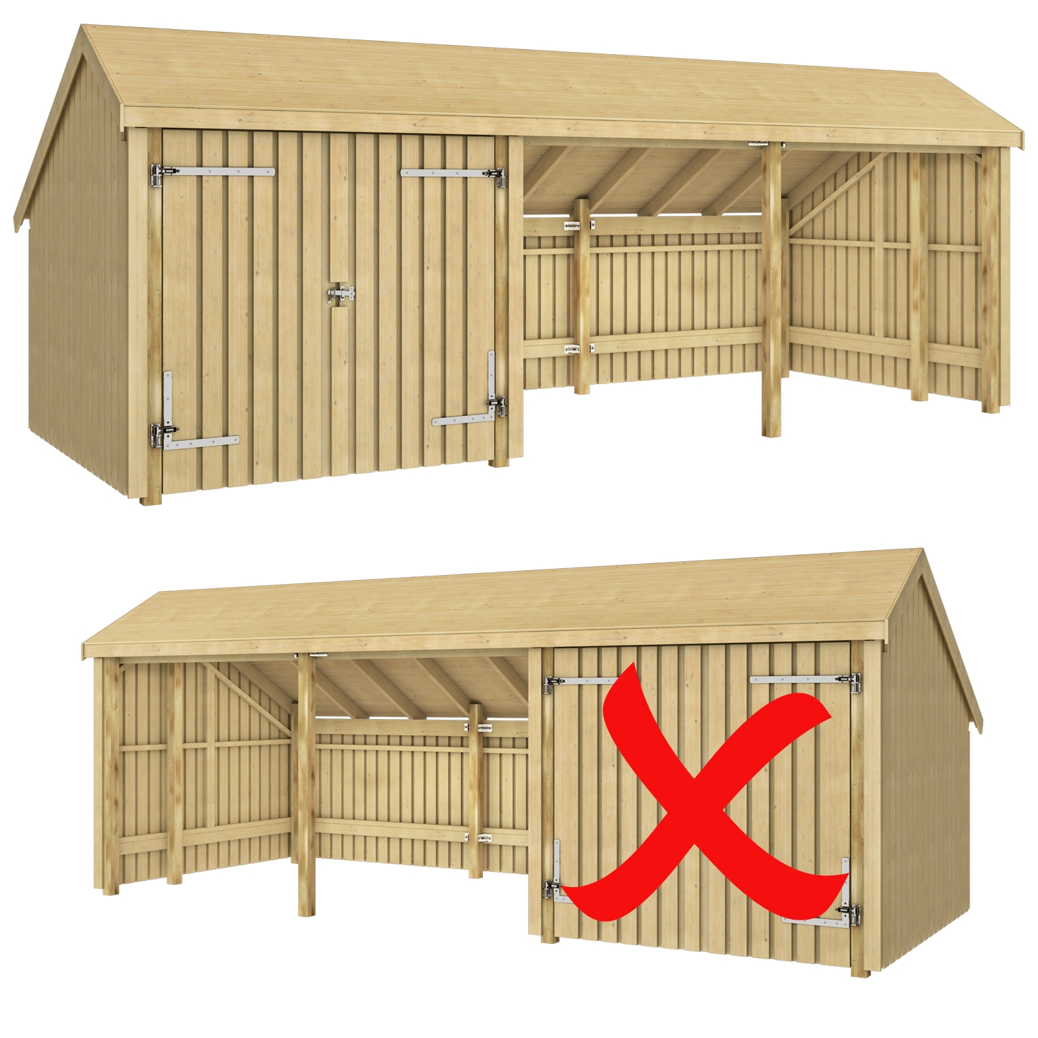 Multibod PLUS 3 Moduler Dobbeltdør Ubehandlet 15,5 m2