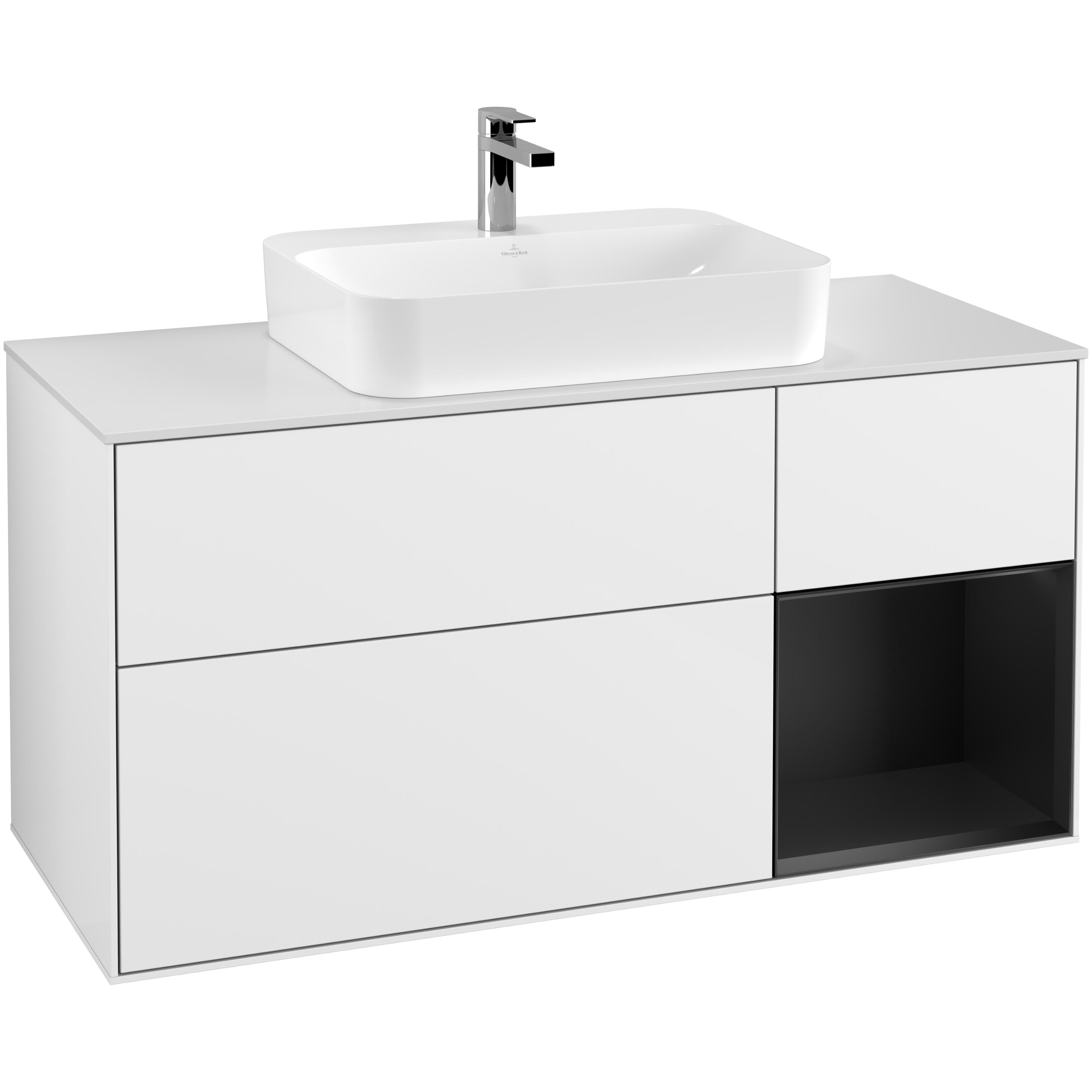 Tvättställsskåp Villeroy & Boch Finion med 3 Lådor Hylla och Bänkskiva för Ytmonterat Tvättställ | badrum - badrumsmobler - tvattstallsskap-och-kommod | KakelKungen