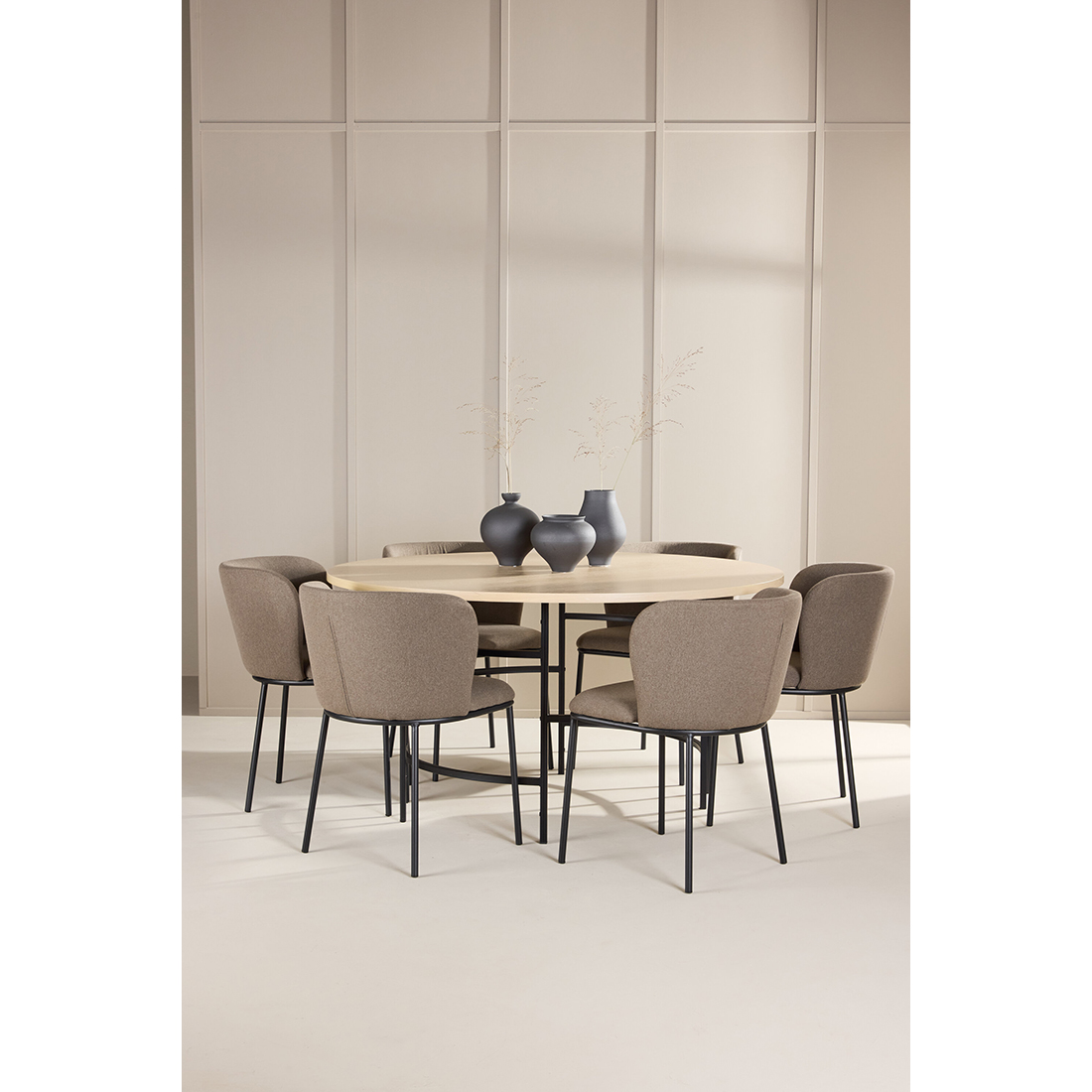 Spisegruppe Venture Home Copenhagen Ø140 cm med 6st Edina Spisestoler
