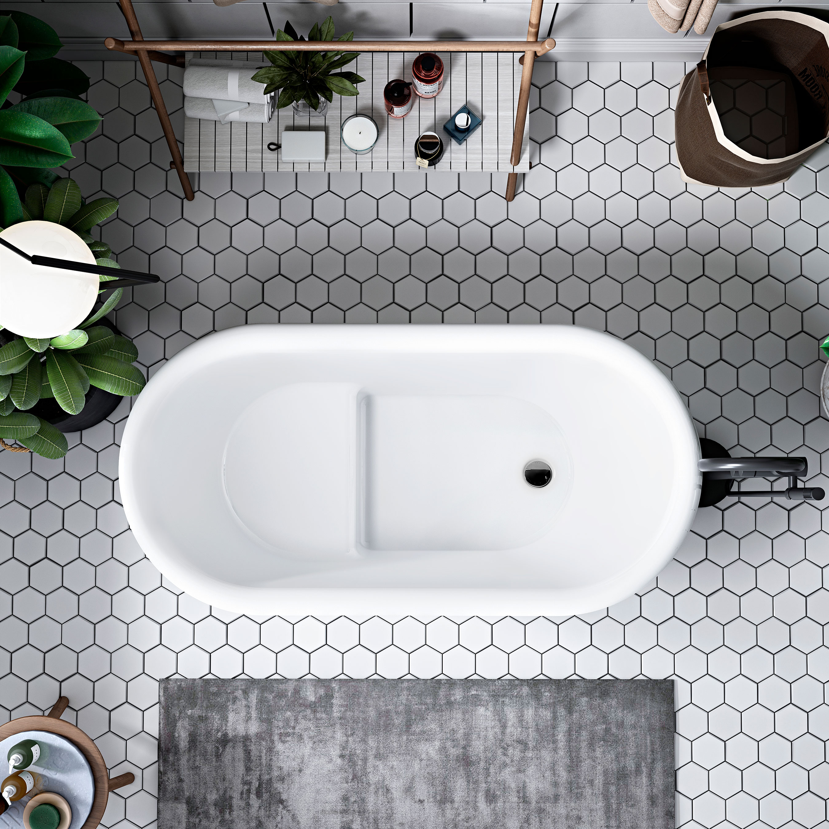 Sittbadkar Bathlife Ideal Fristående Vit