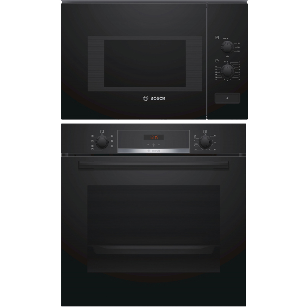 Ovn- og Mikrobølgepakke Bosch HBA533BB0S + BFL520MB0 Serie 4 3D HotAir