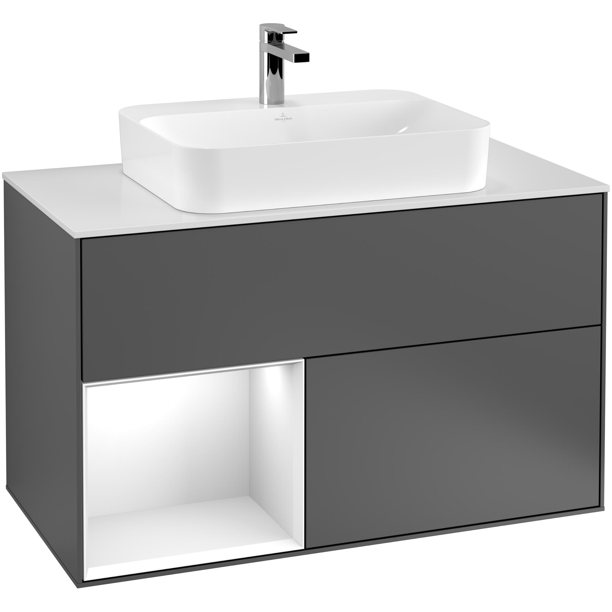 Tvättställsskåp Villeroy & Boch Finion med 2 Lådor Hylla och Bänkskiva för Ytmonterat Tvättställ