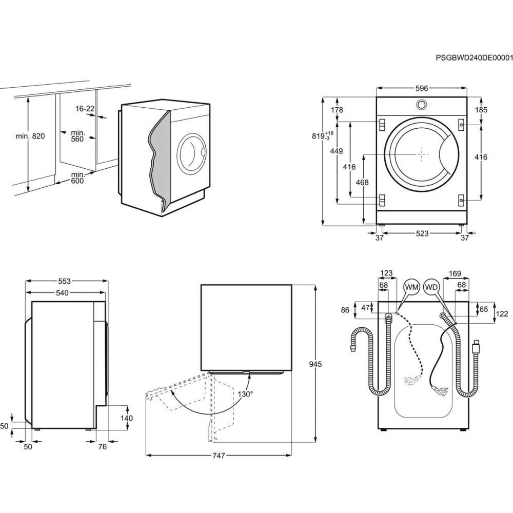 Vask/Tørkemaskin Electrolux EW8WB864T3 800 UltraCare