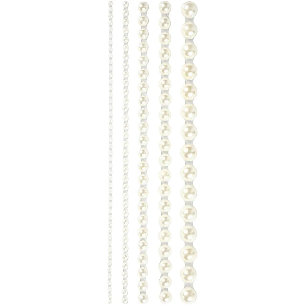 Rhinestones, vit, stl. 2-8 mm, 140 st./ 1 förp. Hvit