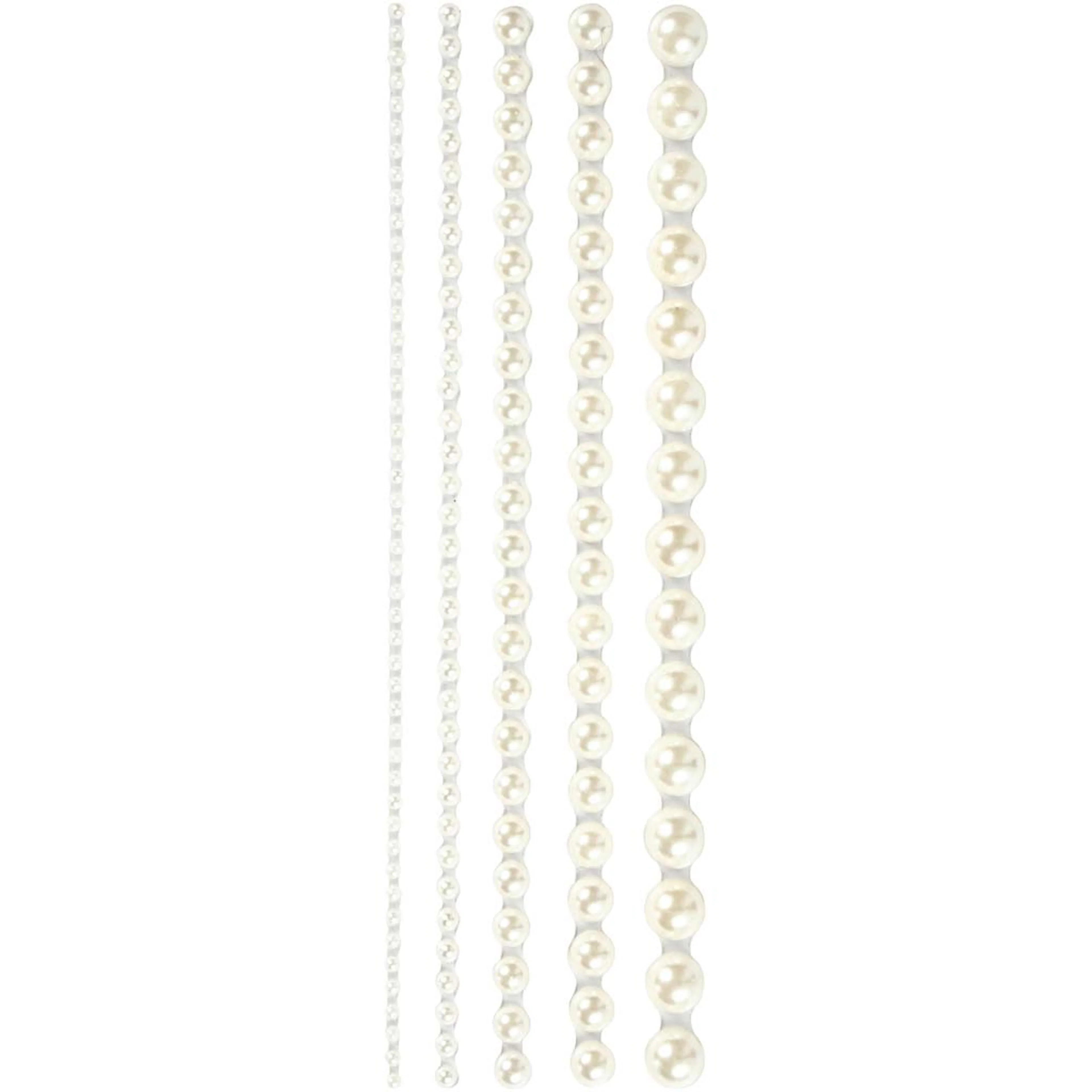 Rhinestones, vit, stl. 2-8 mm, 140 st./ 1 förp. Hvit