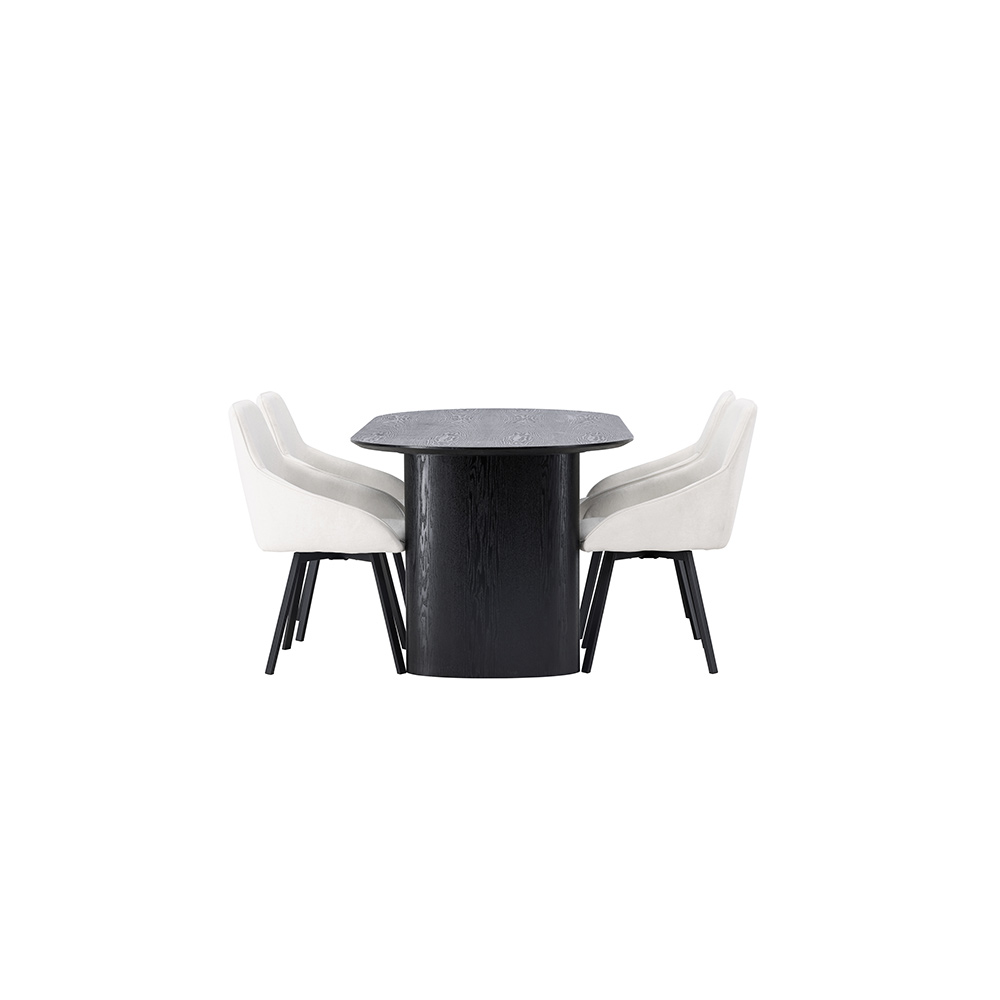 Spisegruppe Venture Home Isolde med 4 stk Rosie Stoler