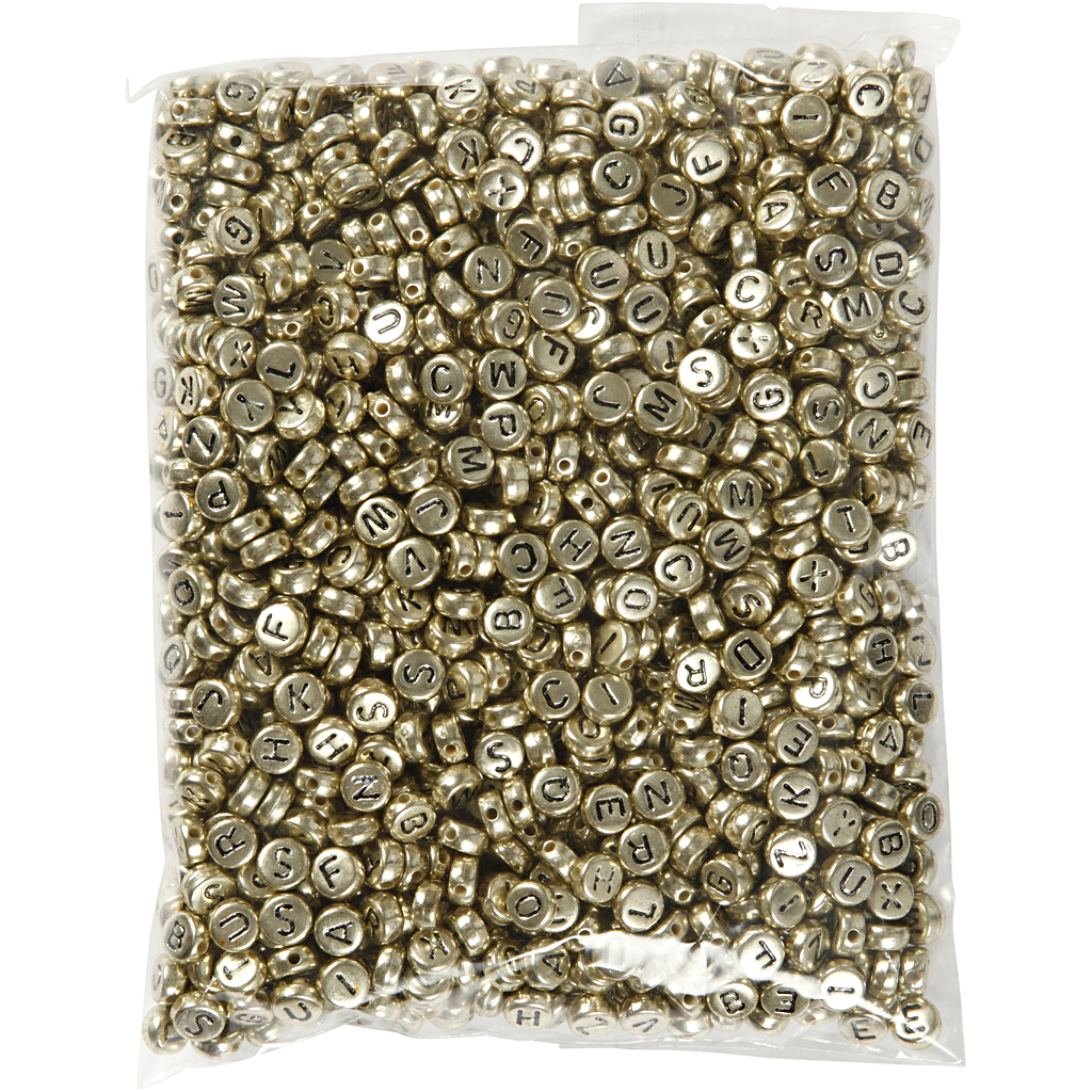 Bokstavperler Creativ Company Gull Dia 7 mm Hullstr 1,2 mm 165 g/1 Pk