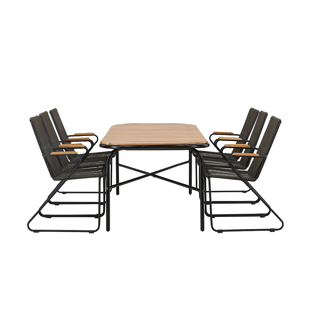 Spisegruppe Venture Home Holmbeck Bord med 6 Bois Stoler