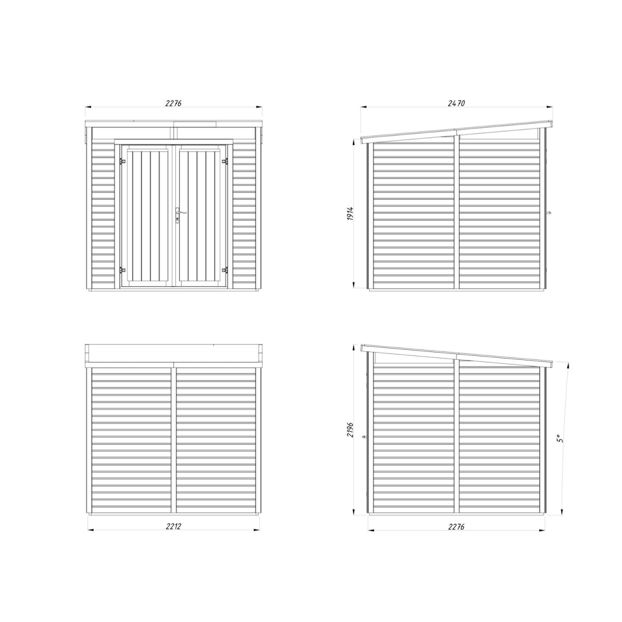 Redskapsbod Palmako Elias 5,0 m² (inv. 4,9 m²)