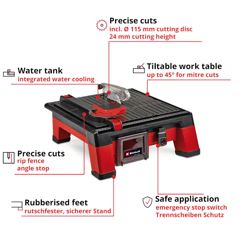 Flisekutter Einhell TE-TC 18/115 Li-Solo Trådløs uten Batteri