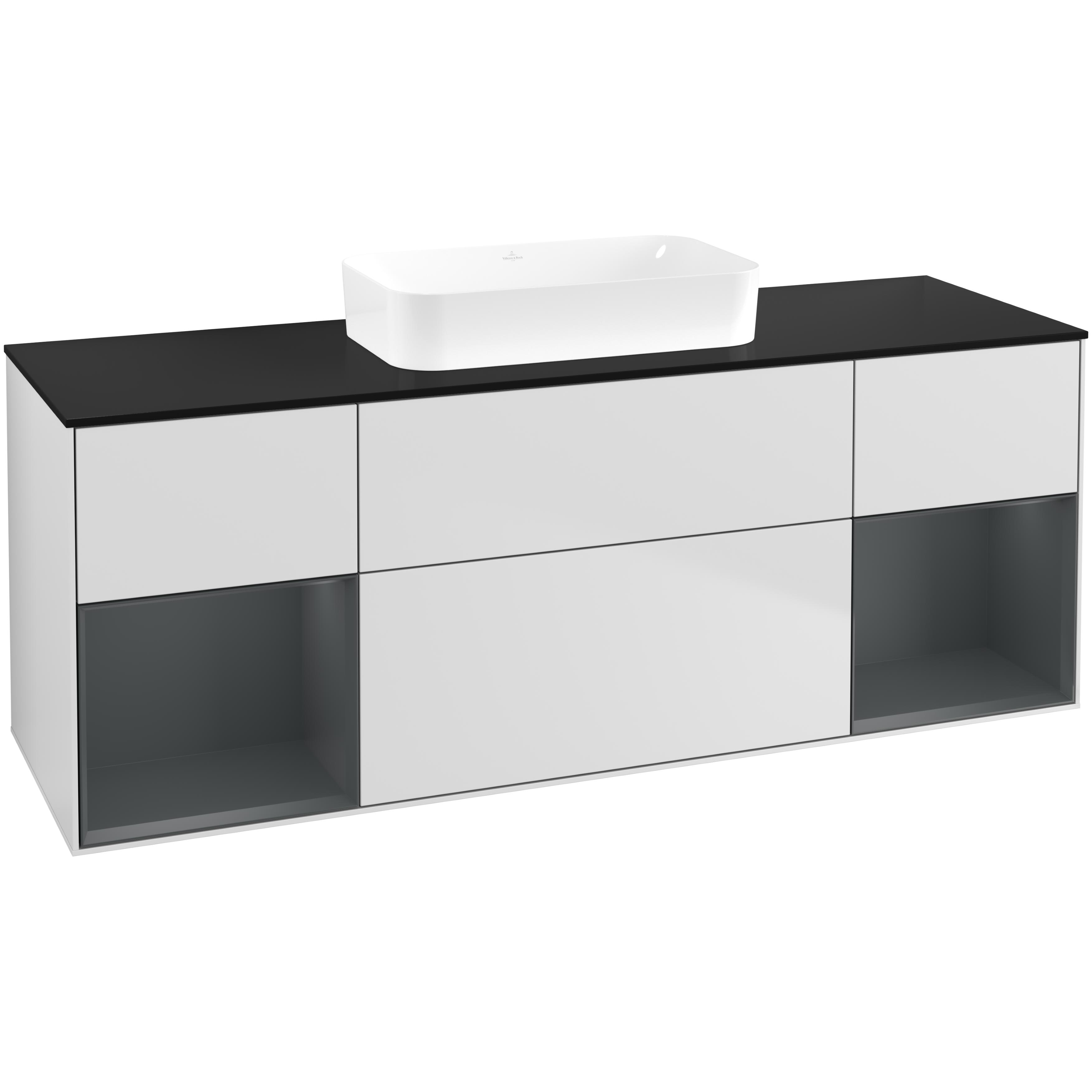 Tvättställsskåp Villeroy & Boch Finion med Två Hyllor och Bänkskiva för Fristående Tvättställ
