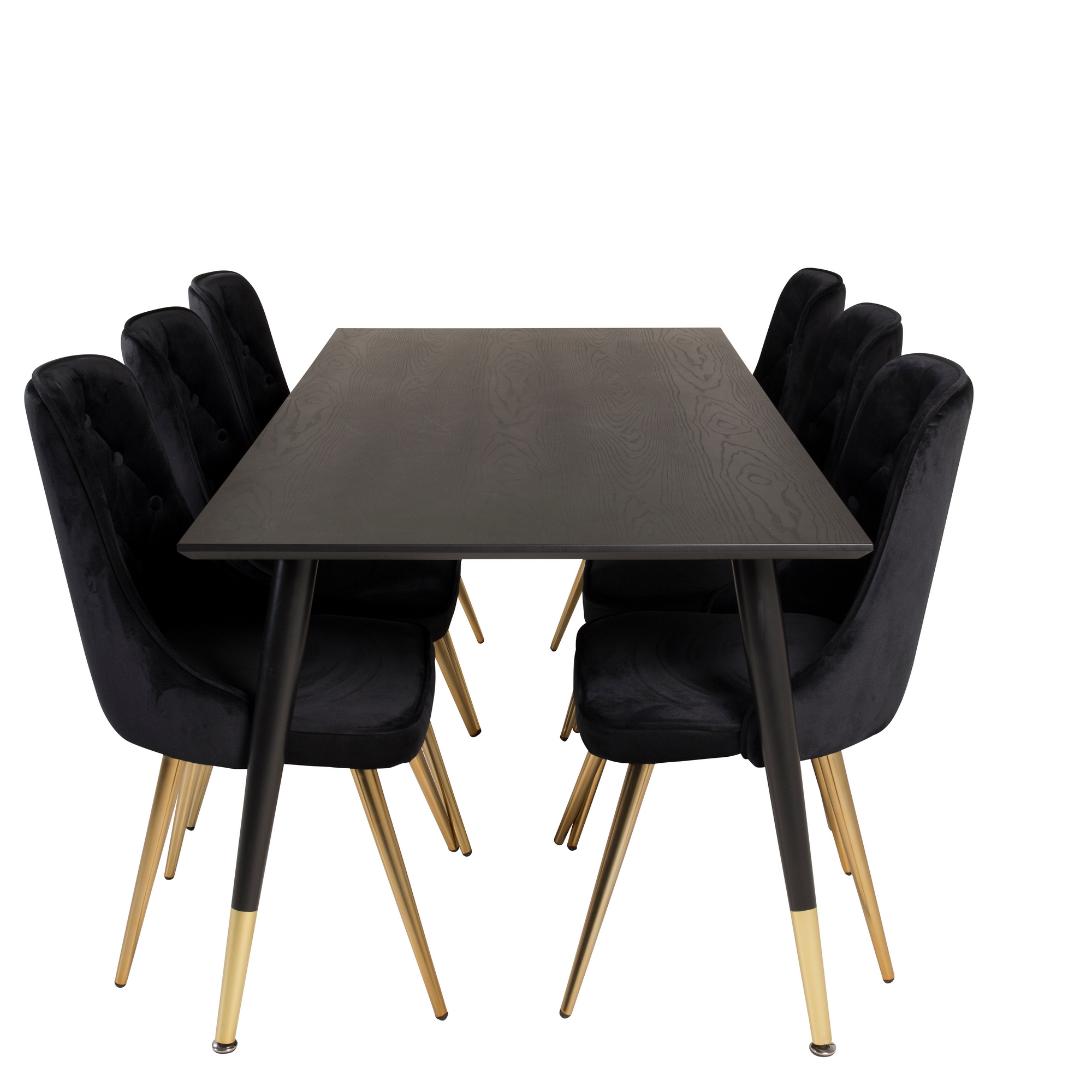 Spisegruppe Venture Home Dipp med 6 Velvet Deluxe Fløyel Stoler