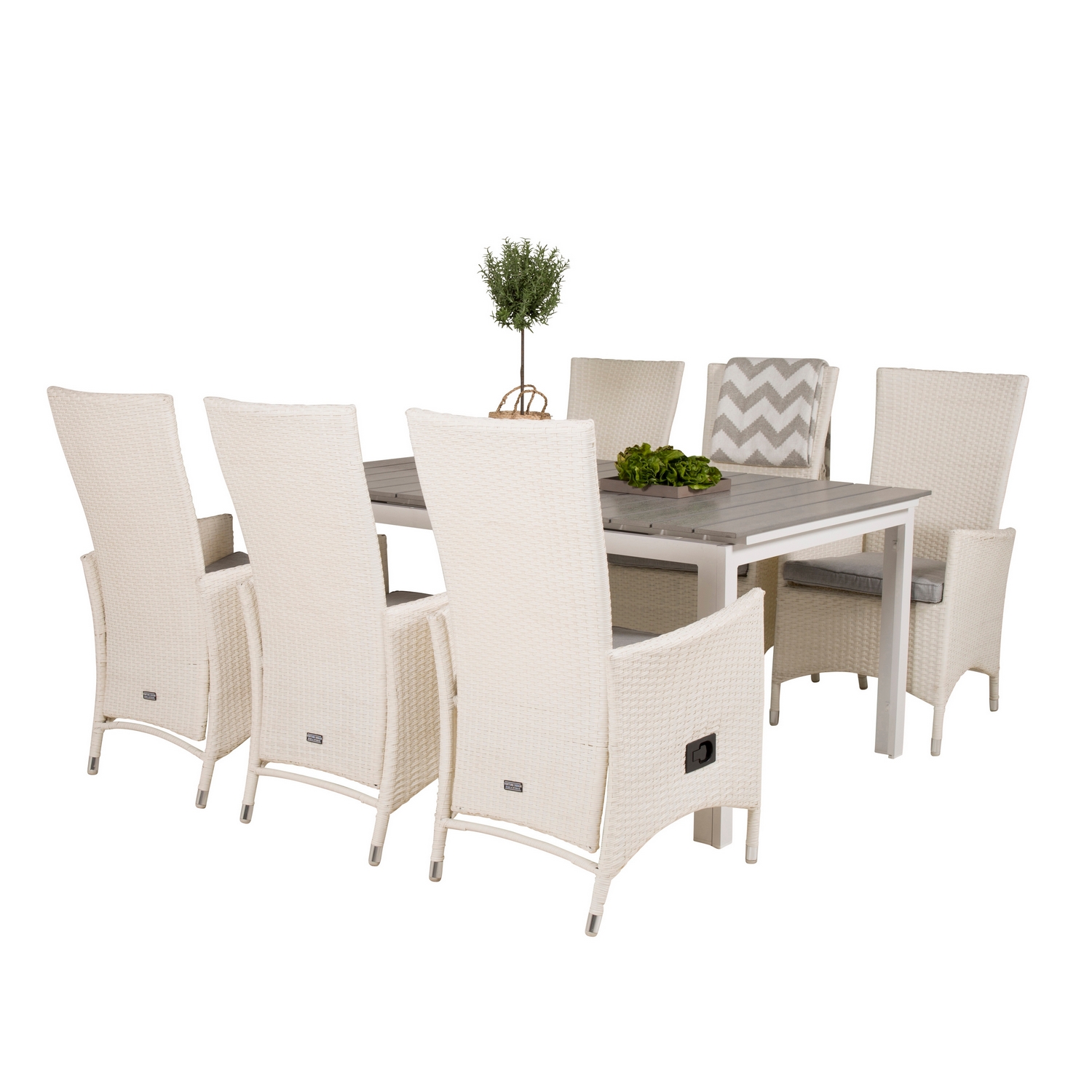 Spisegruppe Venture Home Lova 160/240 med 6 Pishi Stoler